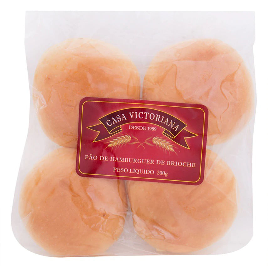 Pão Hambúrguer Brioche Casa Victoriana Pacote 200 g