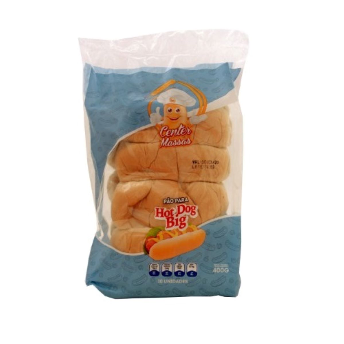 Pão de Hot Dog Center Massas 400 g