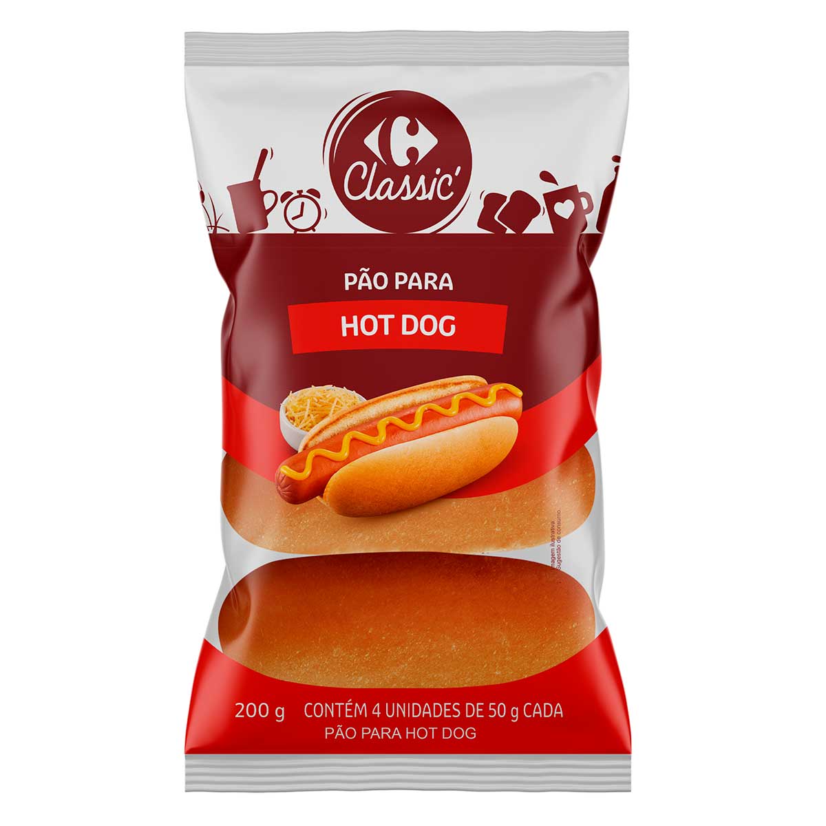 Pão para Hot Dog Carrefour Classic 200g