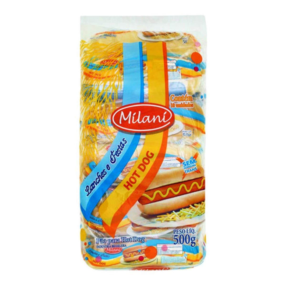 Pão Hot Dog Milani Pacote 500 g