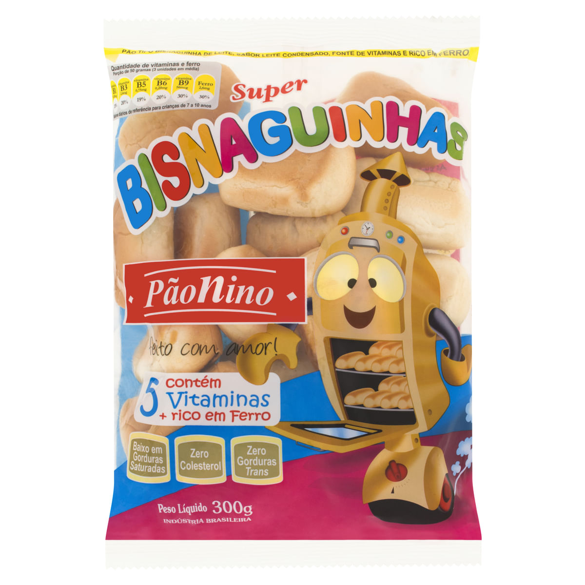 Pão Leite Bisnaguinha Nino 250 g