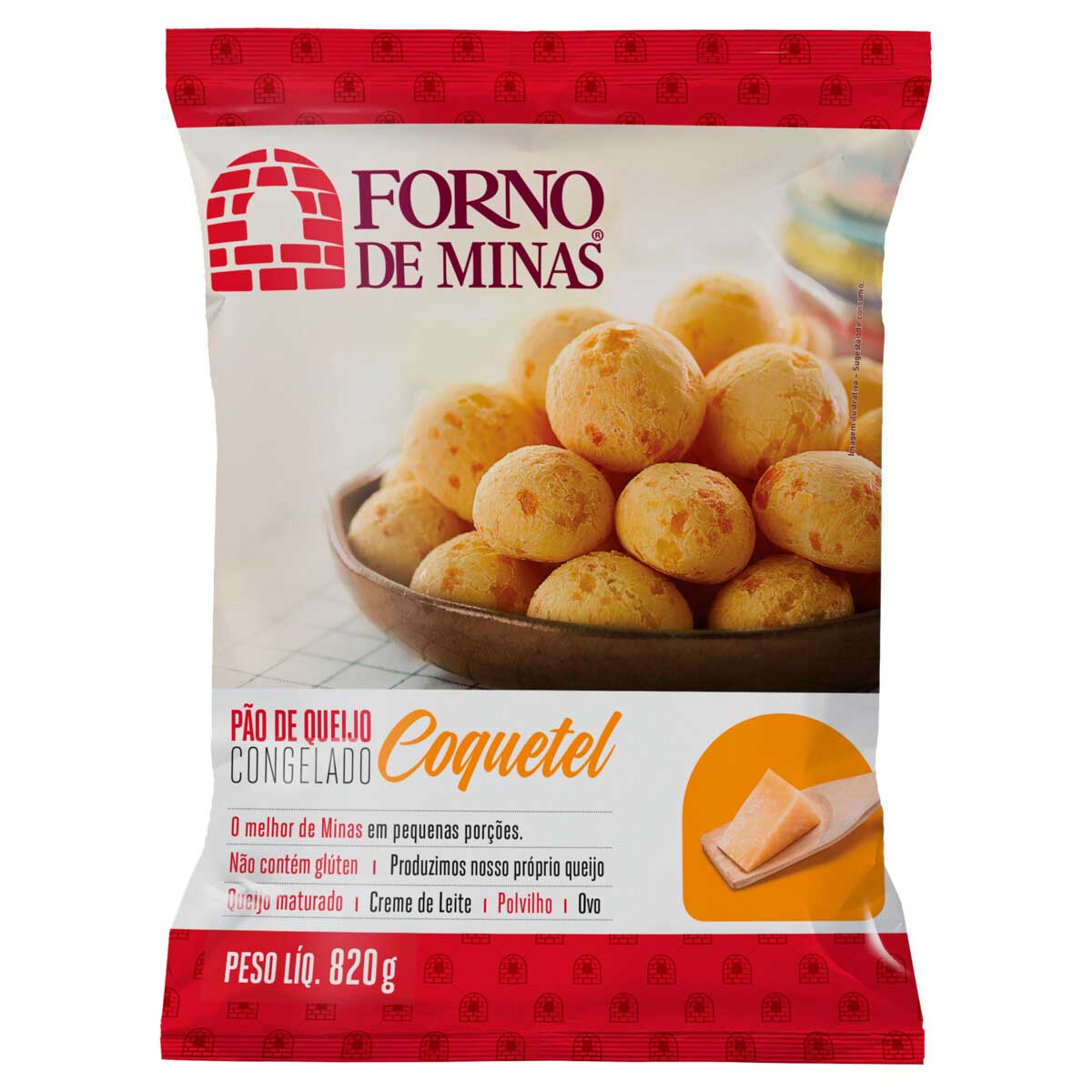 Pão de Queijo Congelado Coquetel Forno de Minas 820g