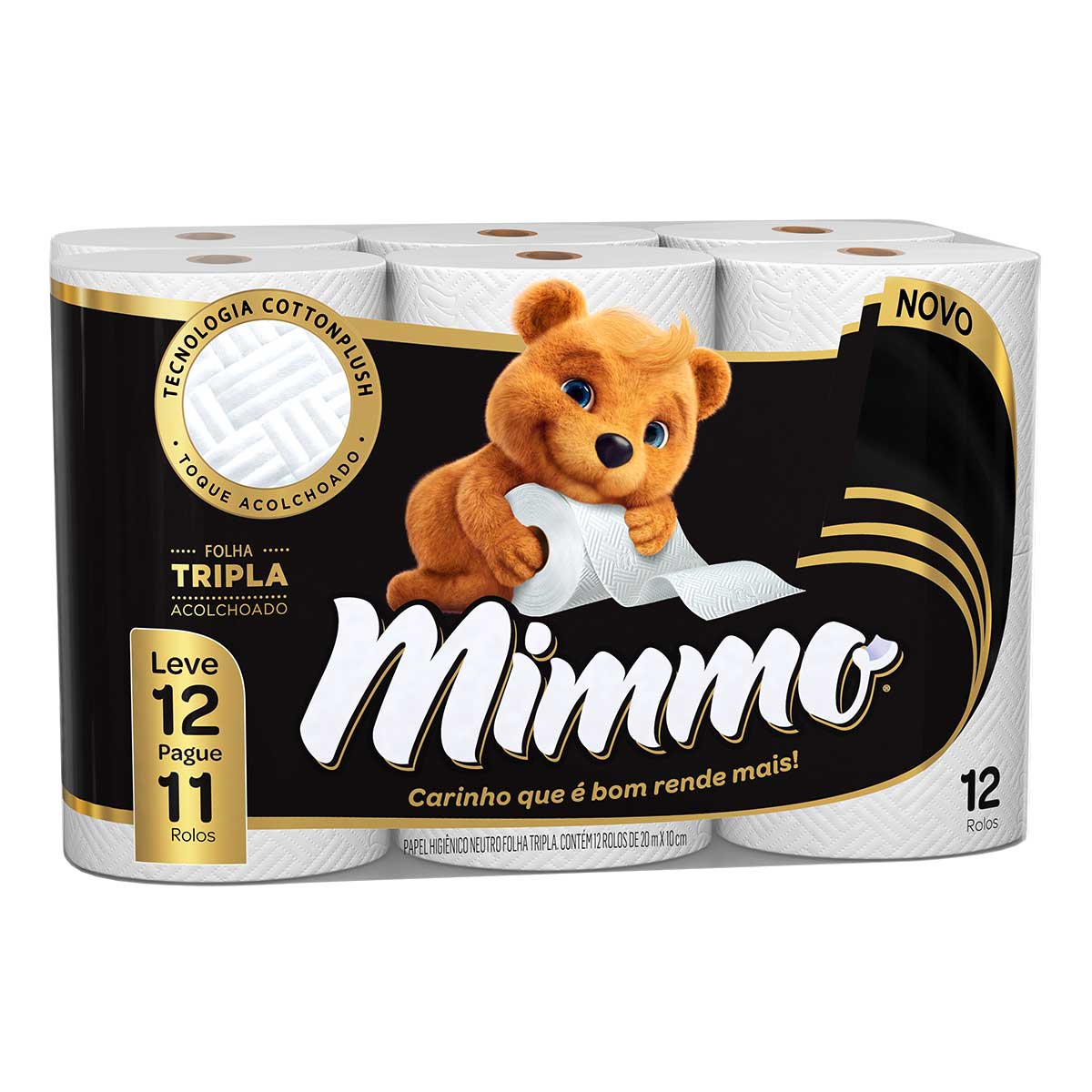 Papel Higiênico Mimmo Folha Tripla com 12 Rolos - Oferta Especial