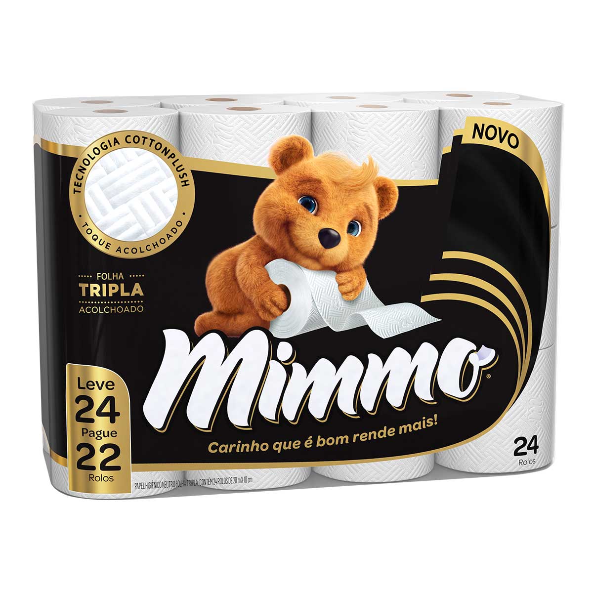 Papel Higiênico Mimmo Folha Tripla com 24 Rolos - Oferta Especial