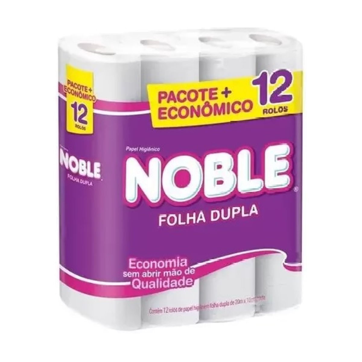 Papel Higiênico Folha Dupla 20 Metros Noble Neutro com 12 Unidades