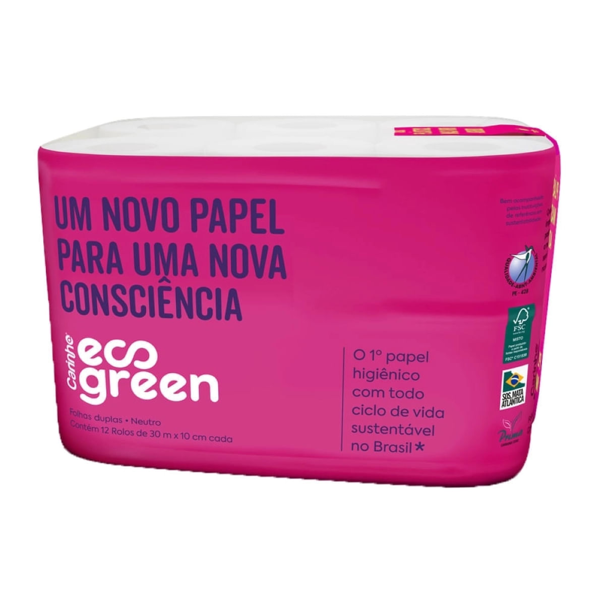 Papel Higienico Folha Dupla Eco Green Sustentavel 12 Unidades