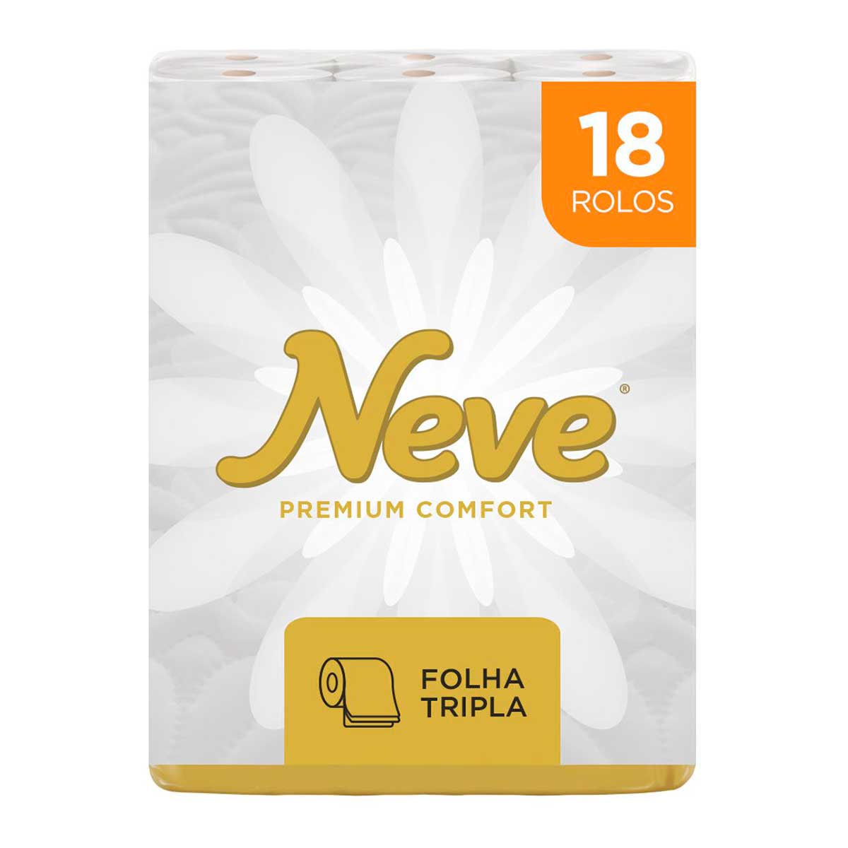 Papel Higiênico Folha Tripla 20 Metros Neve Premium Confort com 18 Rolos