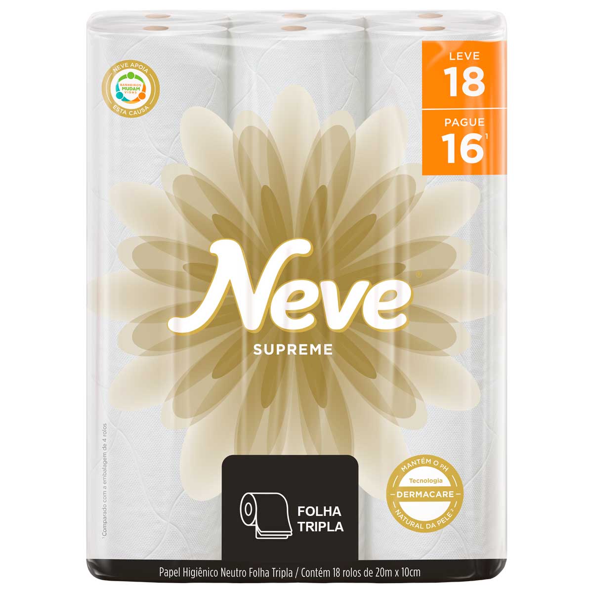 Papel Higiênico Neve Supreme Leve 18 Pague 16 - 18 Rolos