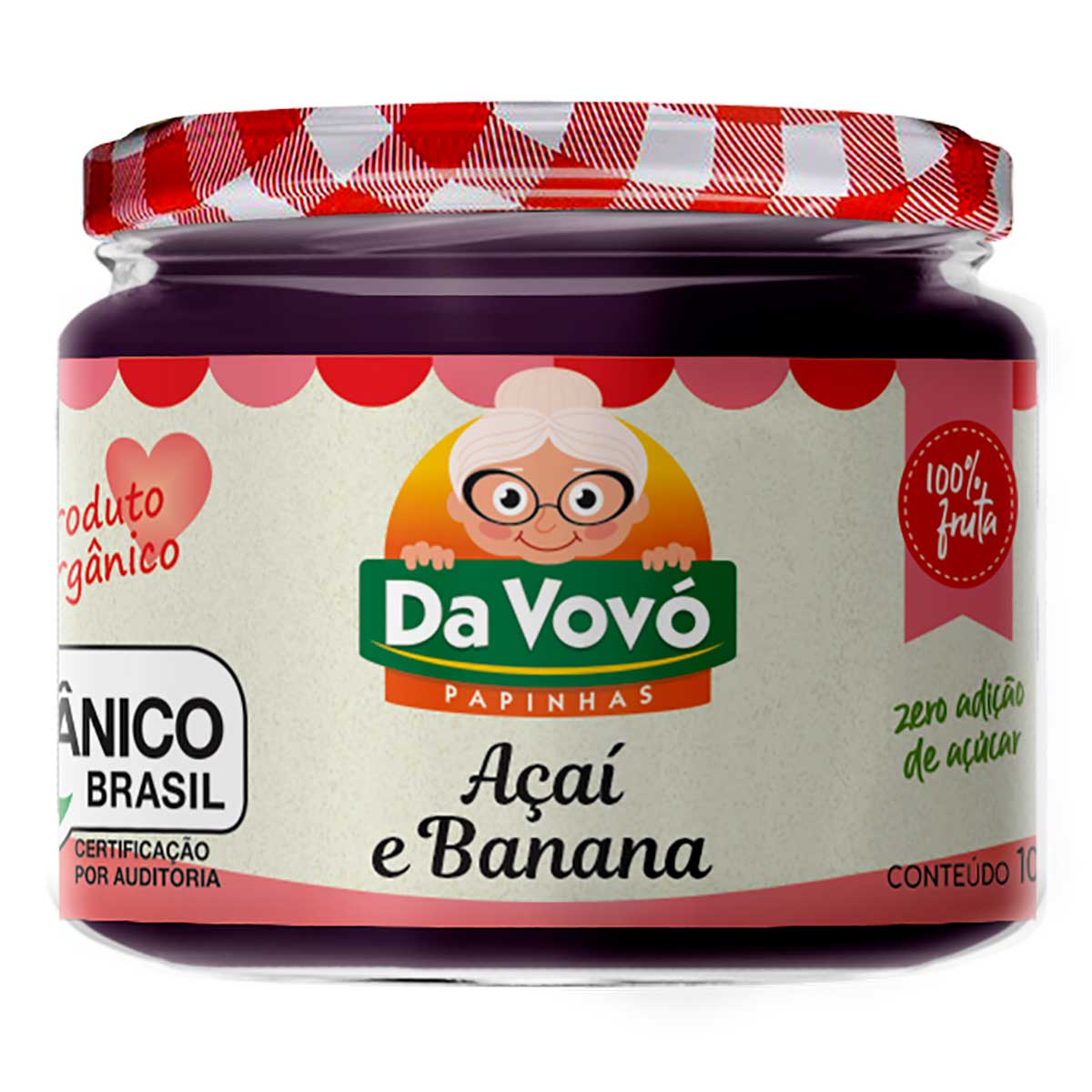 Papinha Sabor Açaí e Banana Da Vovó Papinhas 100ml