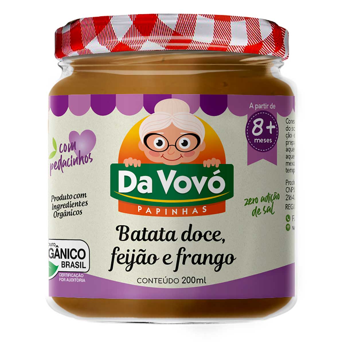 Papinha Sabor Batata Doce, Feijão e Frango Da Vovó Papinhas 200ml