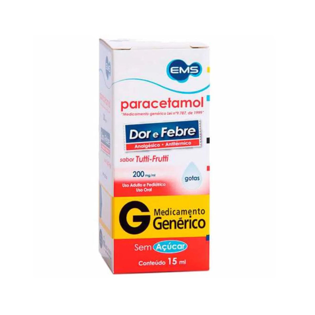 Paracetamol em Gotas 200mg EMS 15ml