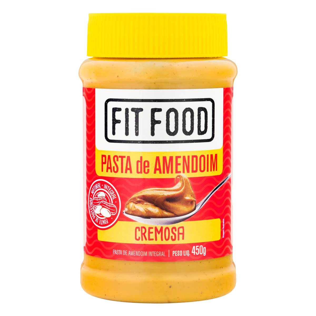 Pasta de Amendoim Cremosa Natural Integral Zero Sódio e Açúcar Fit Food 450g