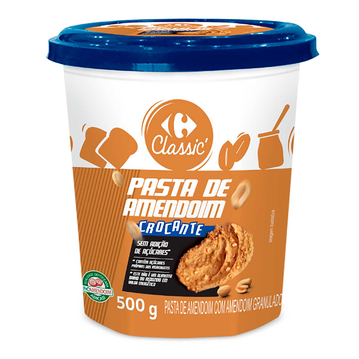 Pasta de Amendoim Crunchy Carrefour Classic 500 g