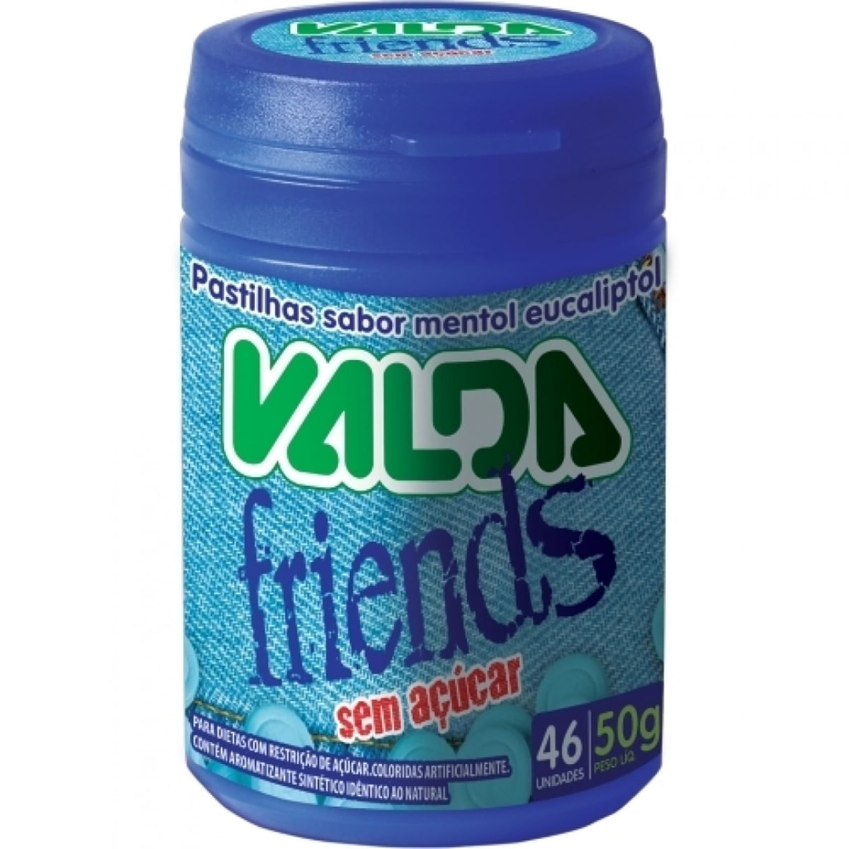 Pastilhas Sem Açúcar Valda Friends Pote 50 g