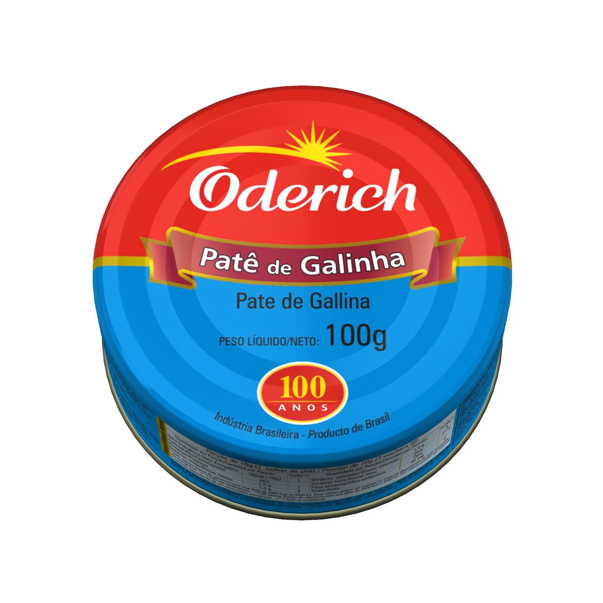 Patê Oderich Galinha Lata 100 g