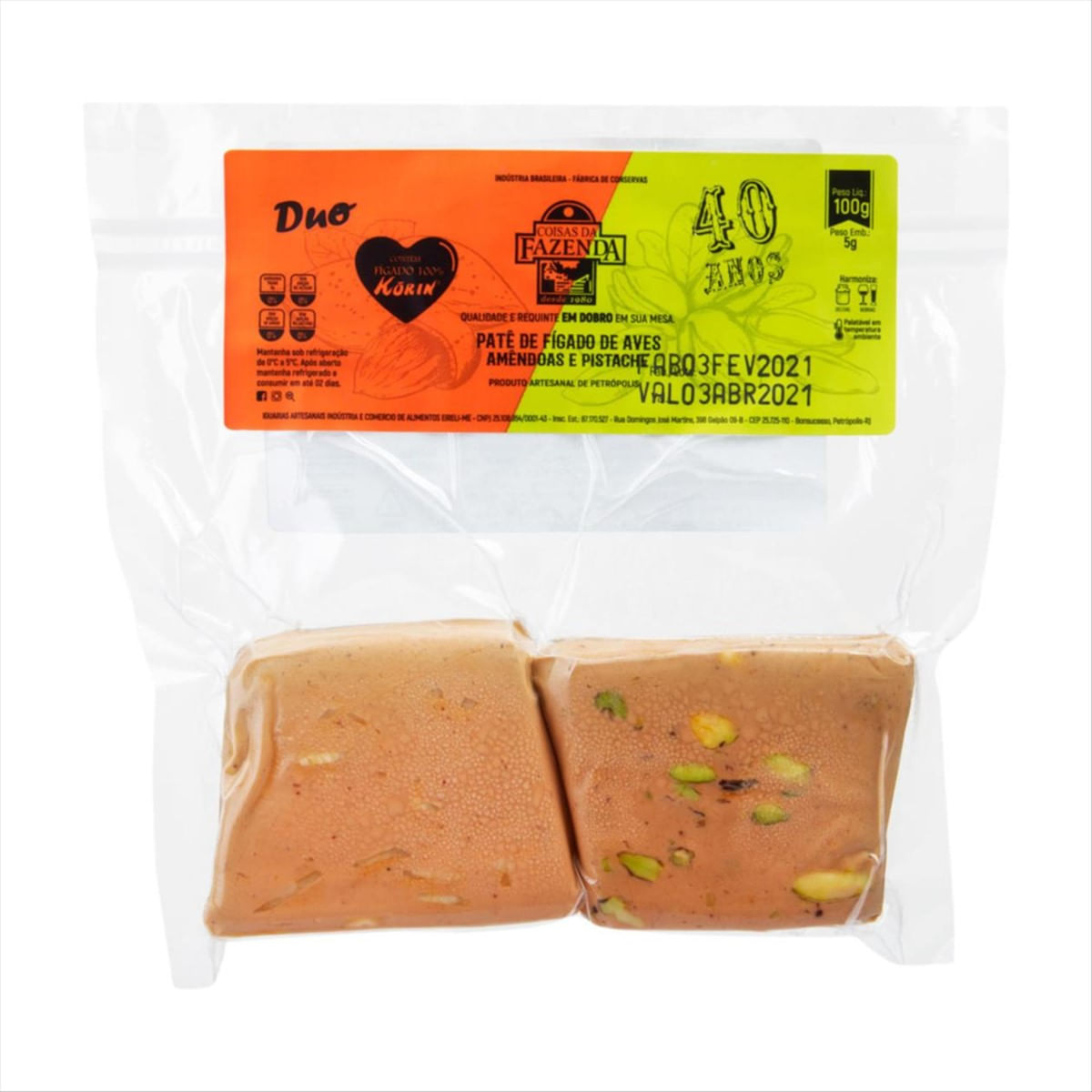 Patê Duo Pistache com Amêndoas Coisas da Fazenda 100 g