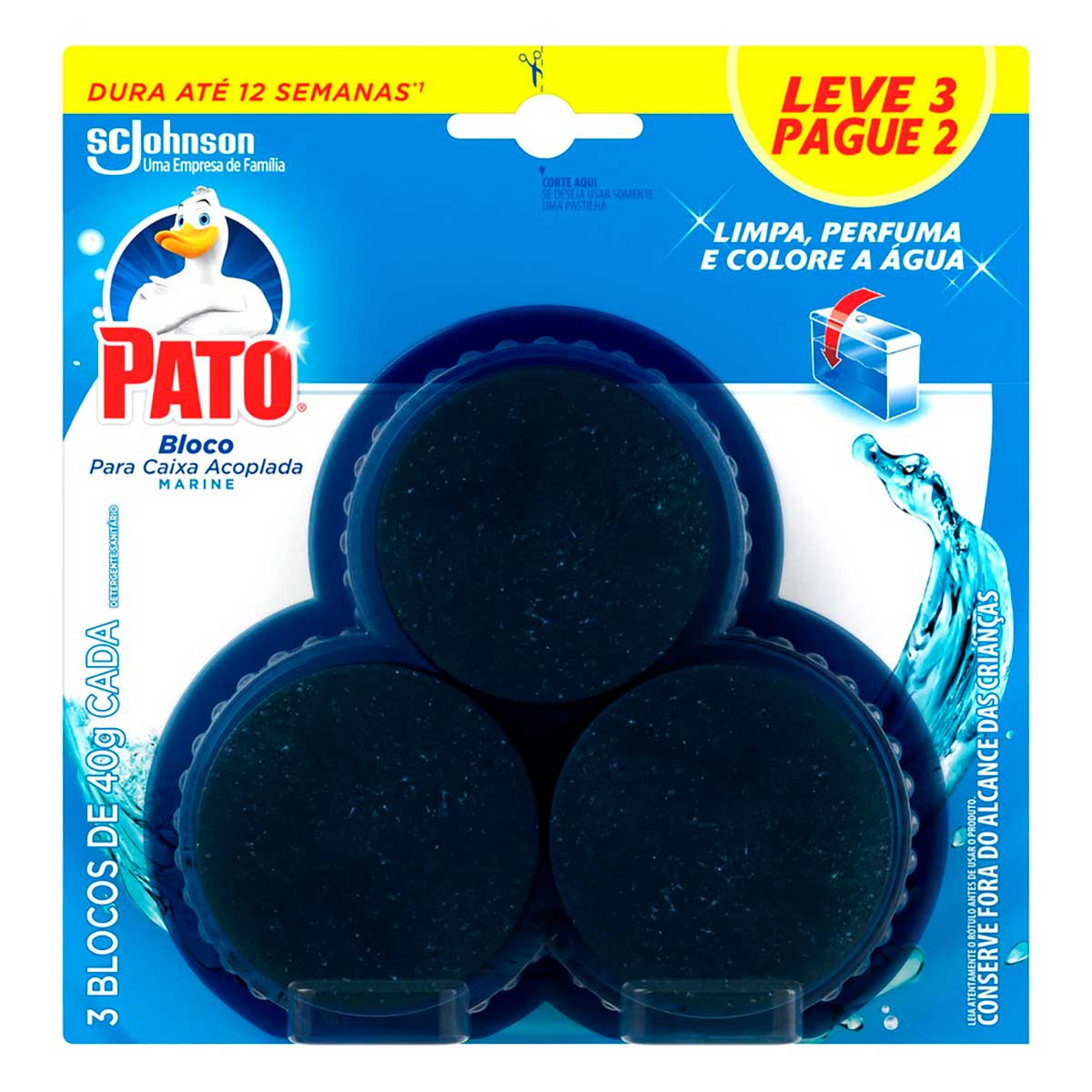 Pedra Sanitária Pato Marine Leve 3 Pague 2  40 g