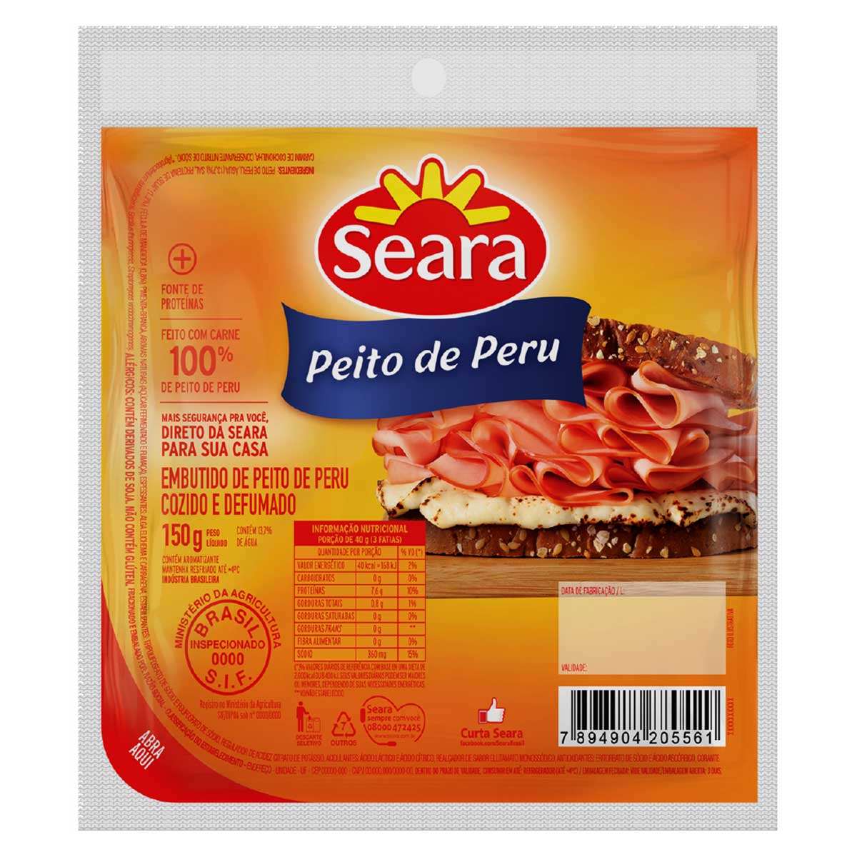 Peito de Peru Fatiado Seara 150g