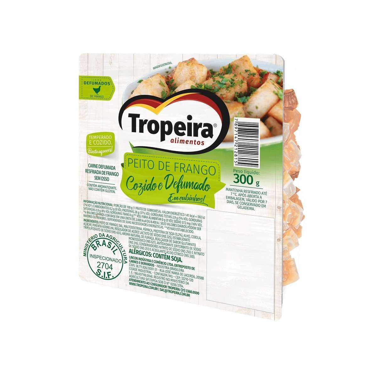 Peito de Frango Coz Defumado Cubo Tropeira 300 g