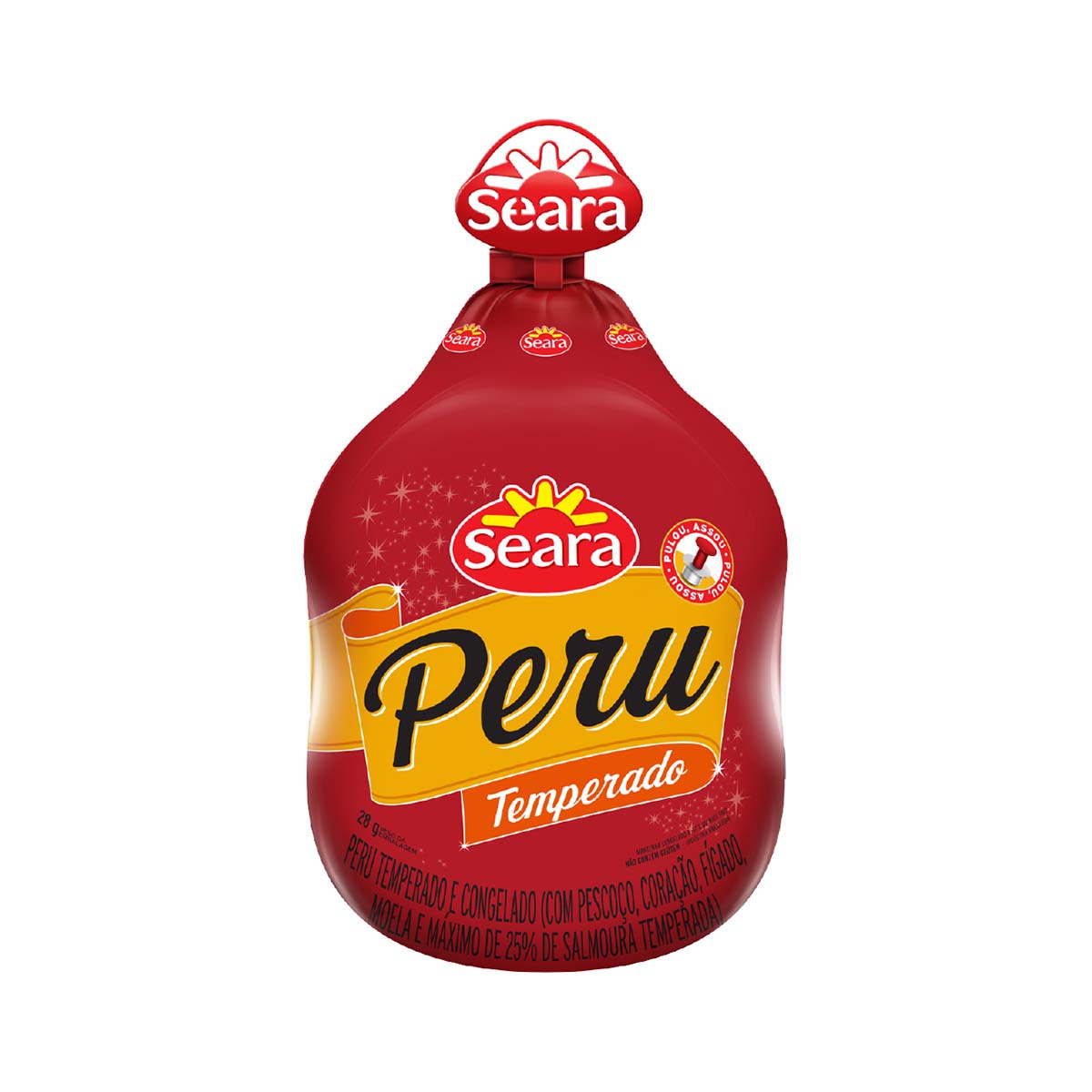 Peru Inteiro Temperado Seara 3,1 Kg