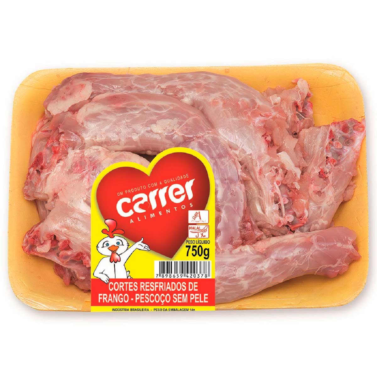 Pescoço de Frango sem Pele Resfriado Carrer Cortes Resfriados de Frango 750 g