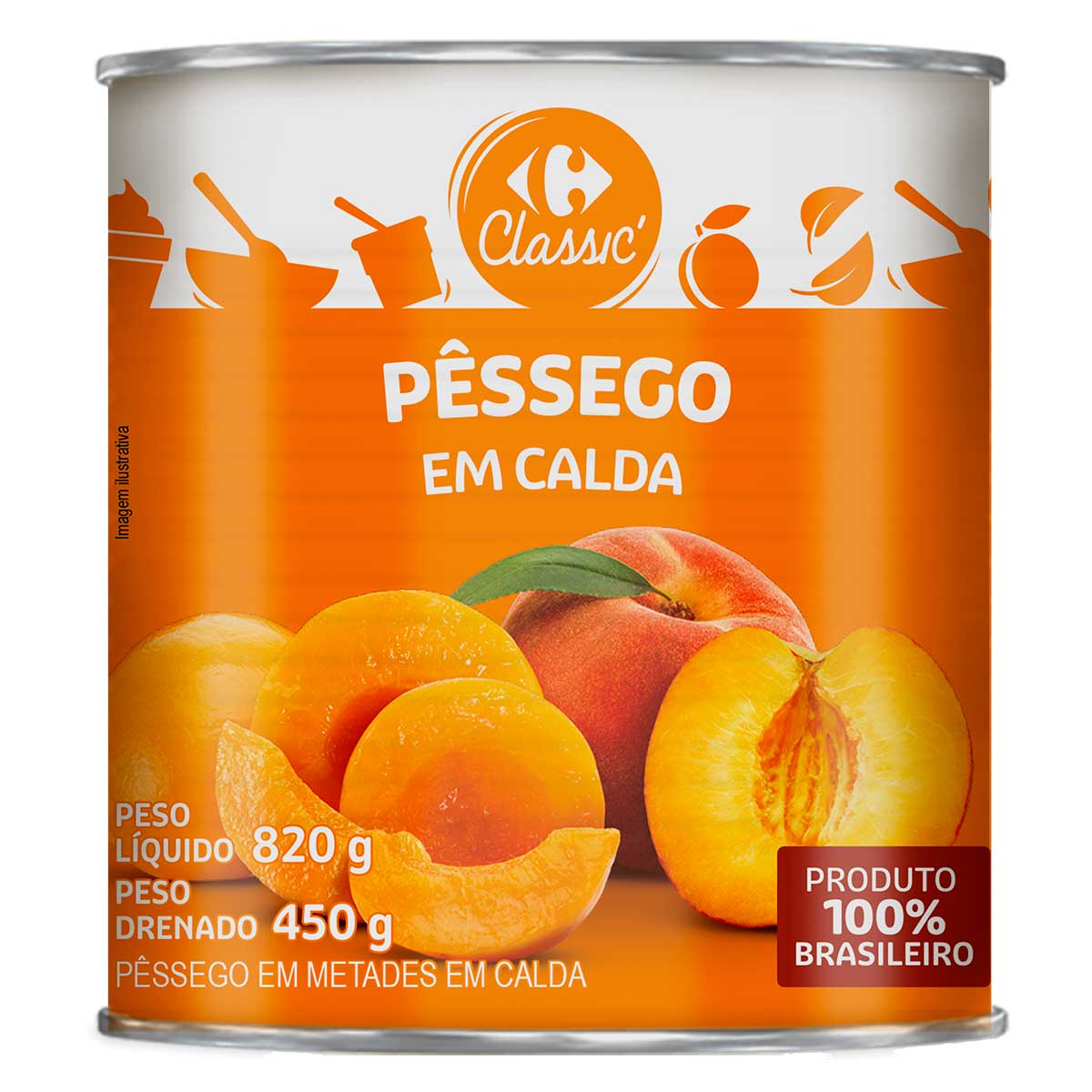 Pêssego em Calda Carrefour 450g