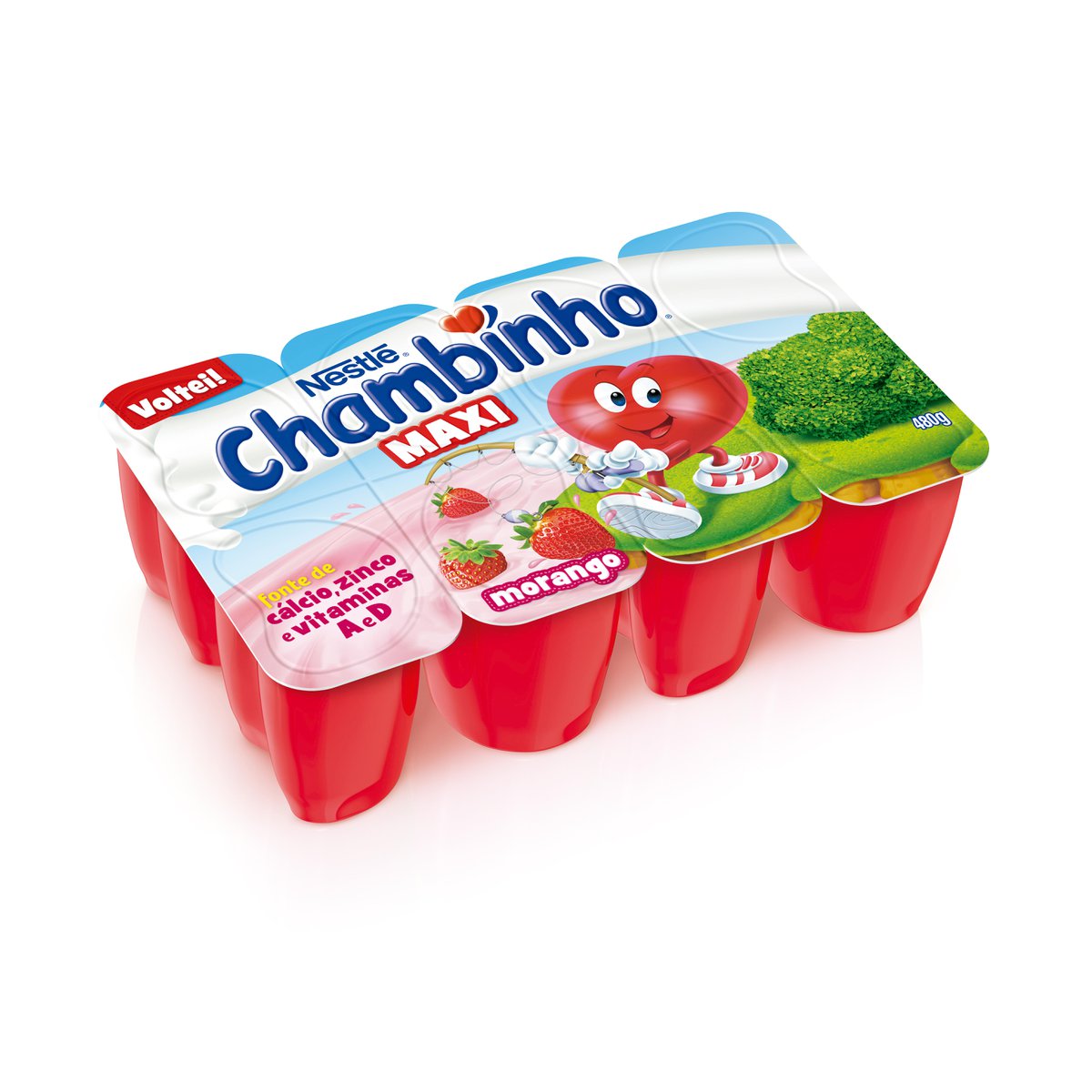 Petit Suisse Nestlé Chambinho Morango 480g