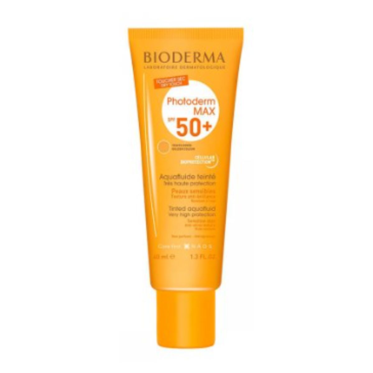 Protetor Solar Facial Bioderma Photoderm Max Aquafluide Tom Dourado FPS 50 com 40 ml