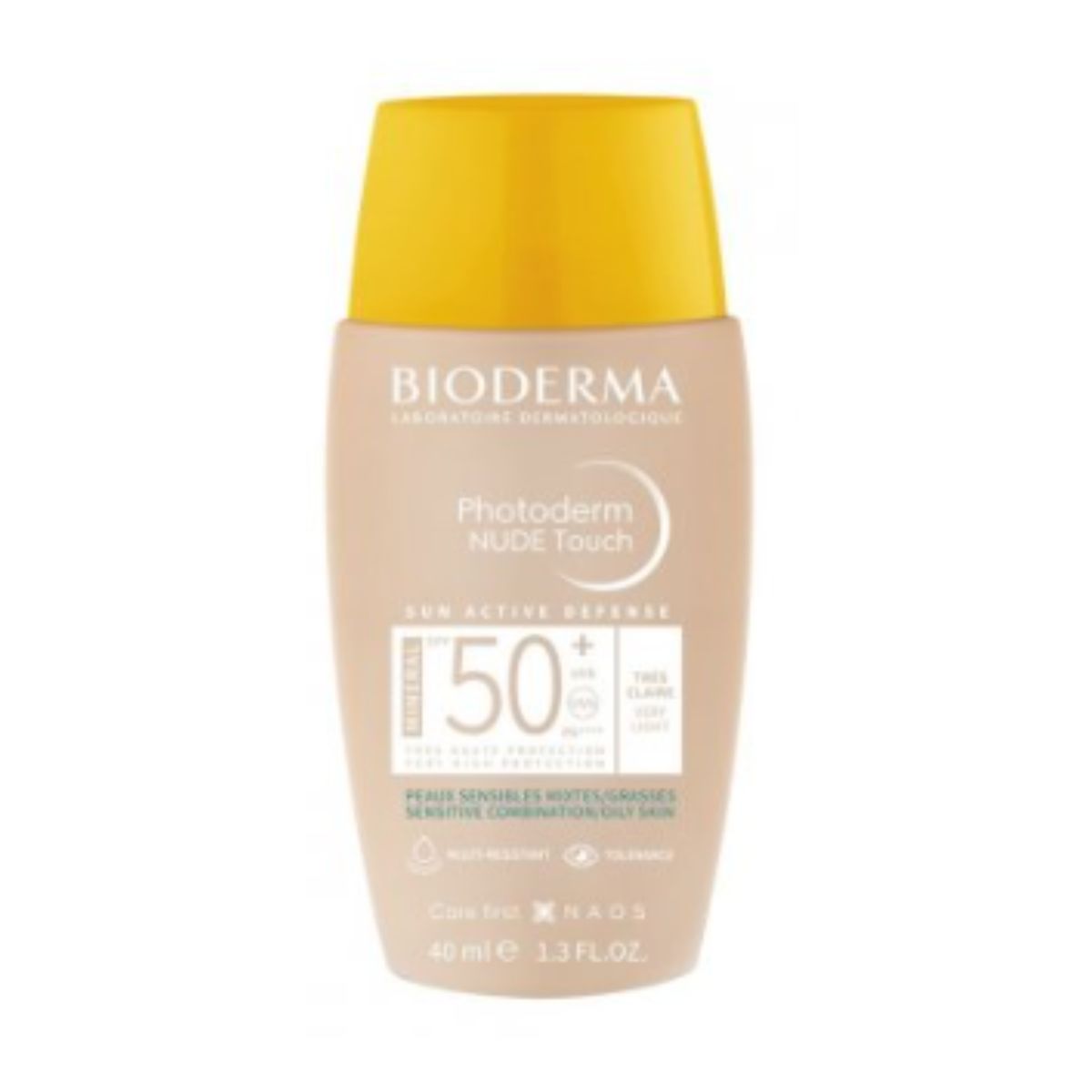 Protetor Solar Facial Bioderma Photoderm Nude Touch Muito Claro FPS 50 com 40 ml