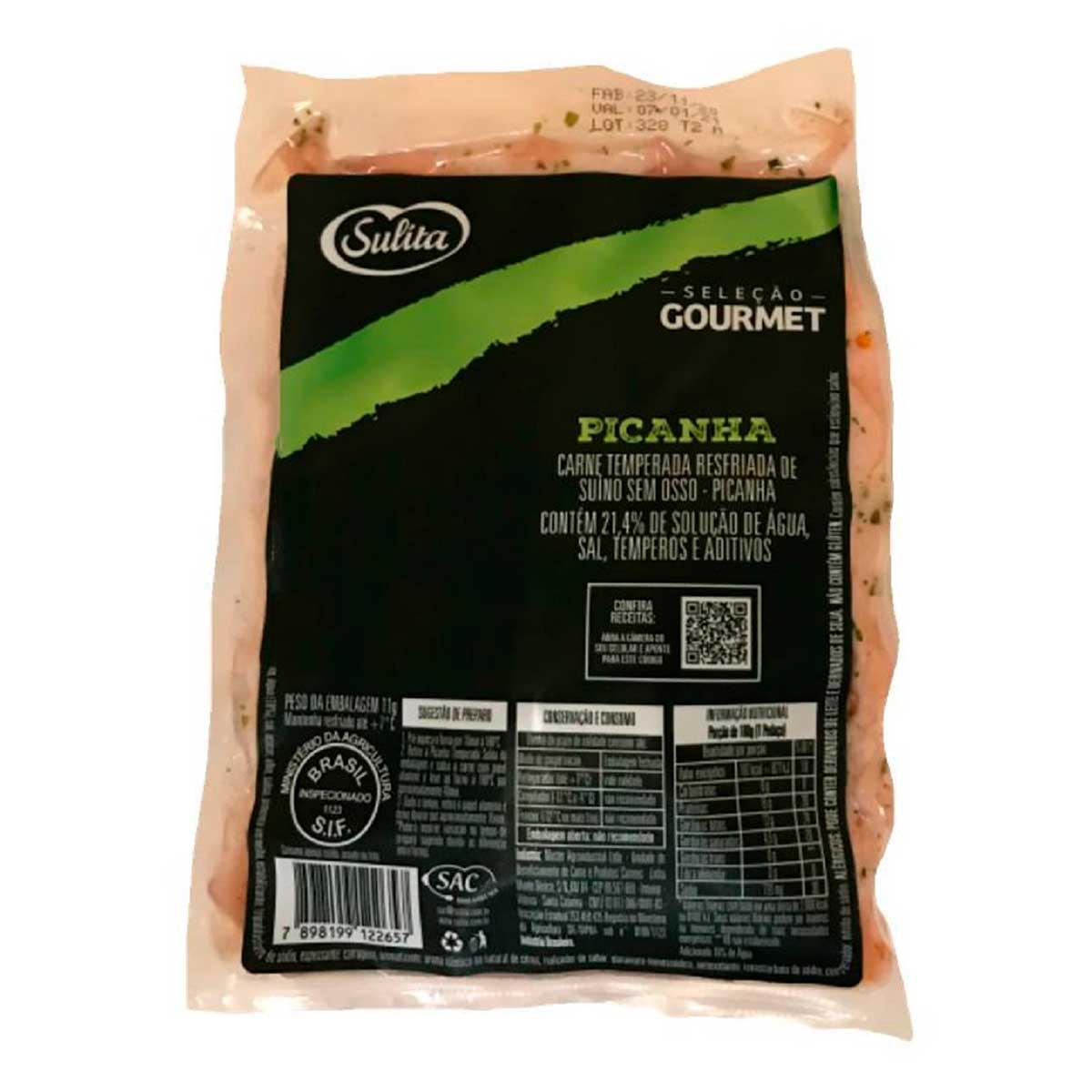 Picanha Suína Temperada Resfriada Sulita Gourmet Aproximadamente 1 Kg