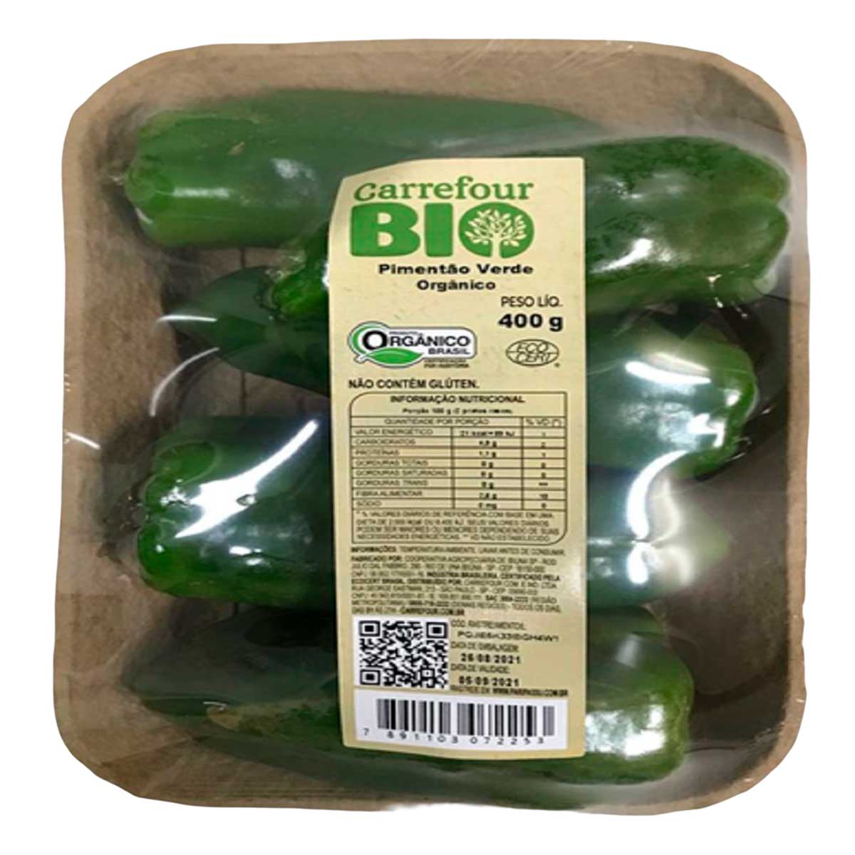 Pimentão Verde Orgânico Carrefour Bio 400G