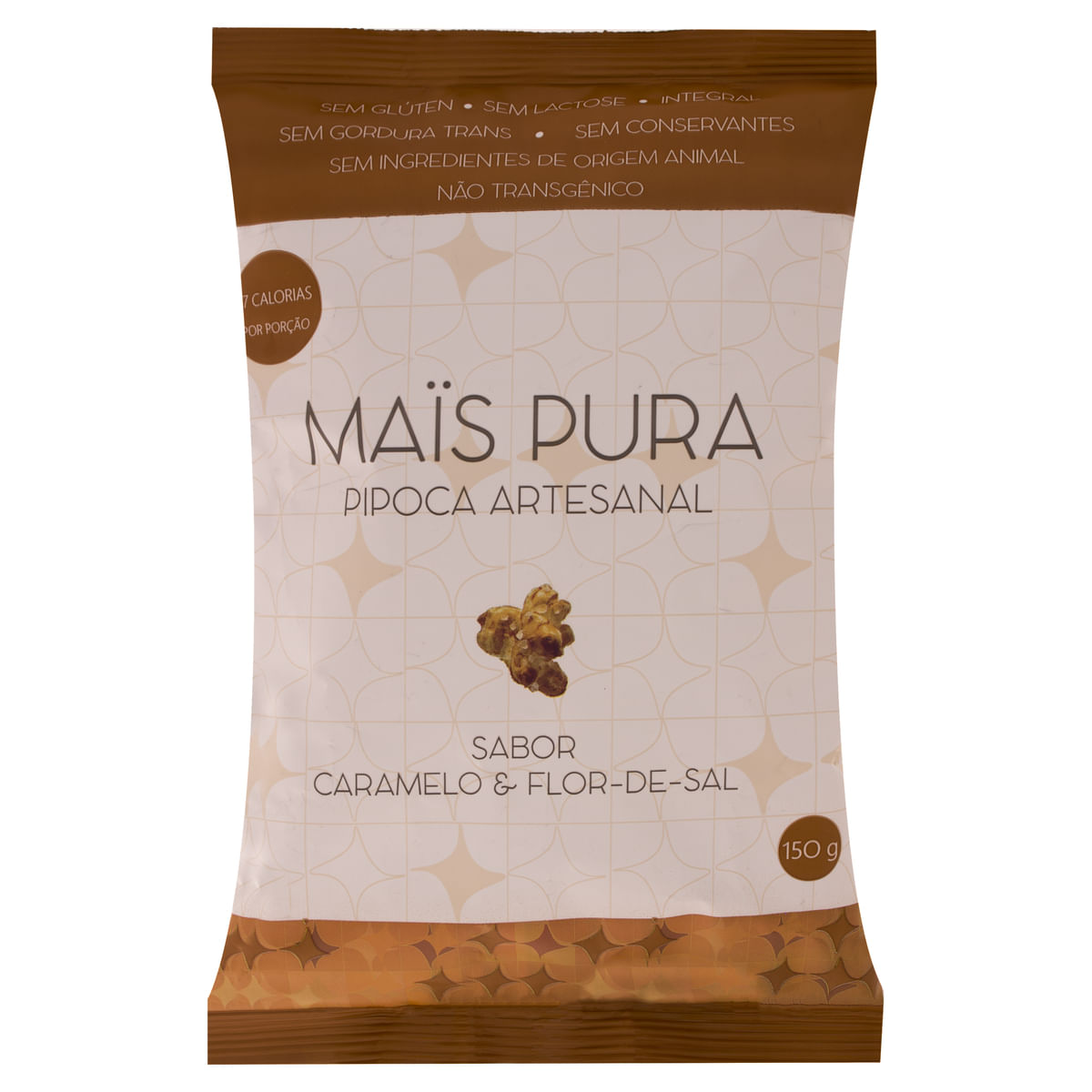 Pipoca Pronta Artesanal Caramelo &amp; Flor de Sal Mais Pura Pacote 150 g