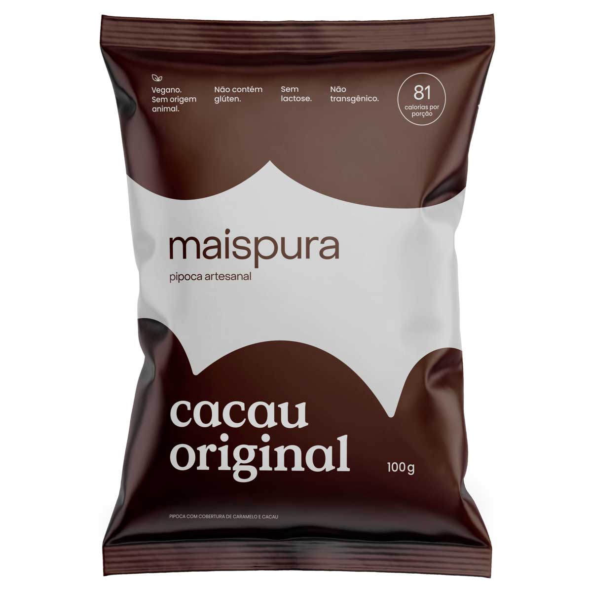 Pipoca Pronta Artesanal com Cobertura de Caramelo e Cacau Original Maispura 100g