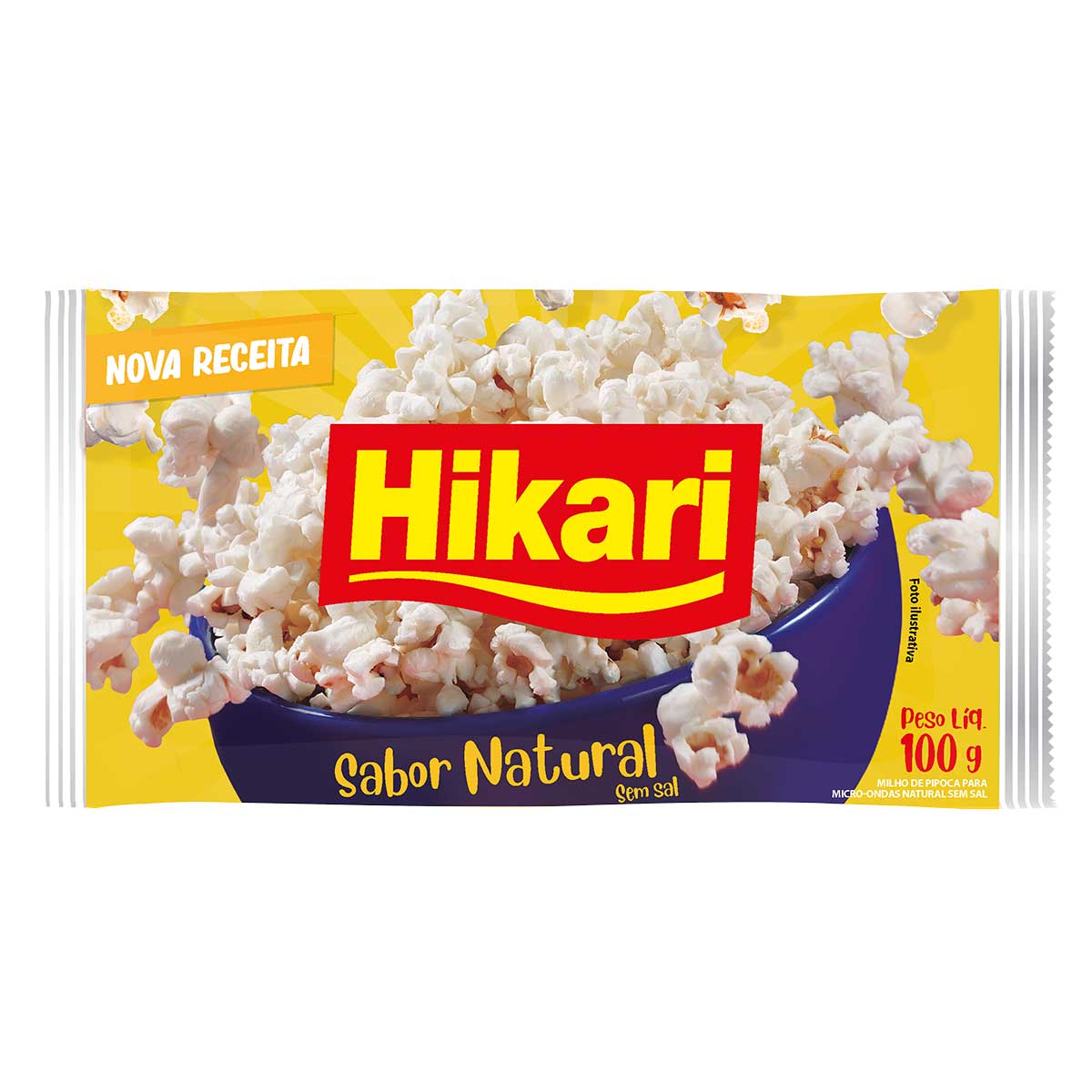 Pipoca para Micro-ondas Natur sem Sal Hikari 100g