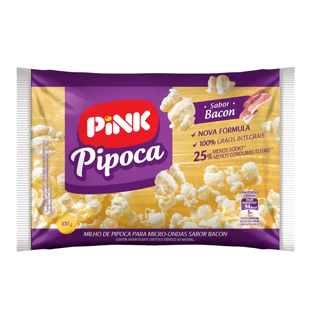 Milho de Pipoca para Micro-ondas Bacon Pink 100 g