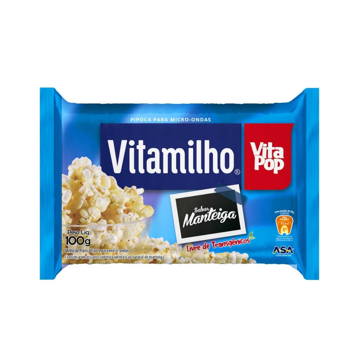 Pipoca Microondas Vitamilho Manteiga 100 g