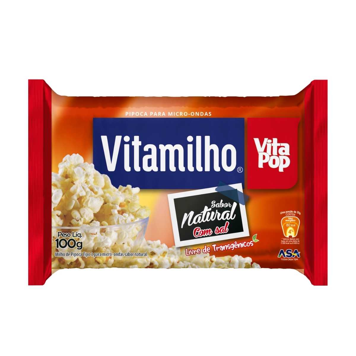 Pipoca Microondas Vitamilho Natural 100 g