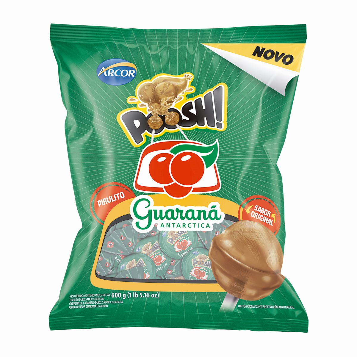 Pirulito Guaraná Antártica Poosh 600 g