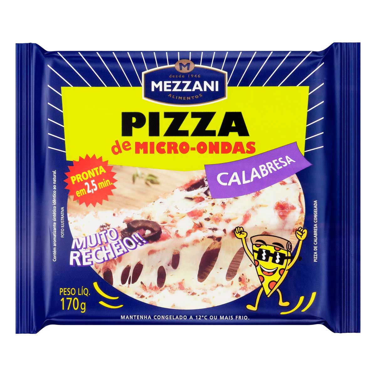 Pizza para Micro-Ondas Calabresa Mezzani Pacote 170 g