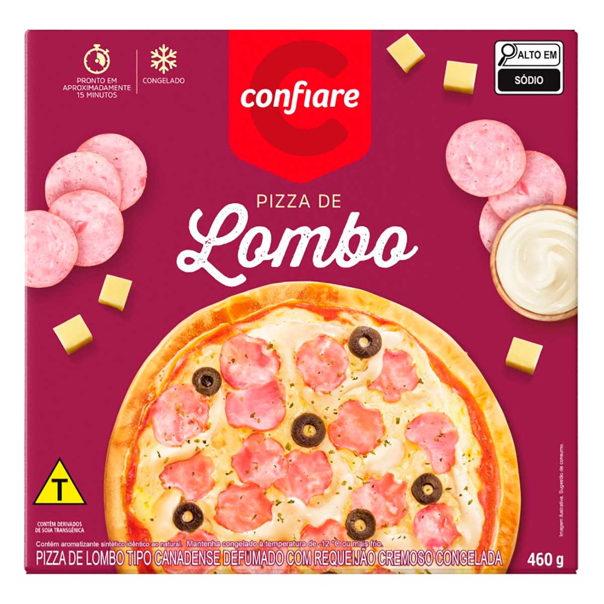 Pizza Sabor Lombo com Requeijão e Mussarela Confiare 460g