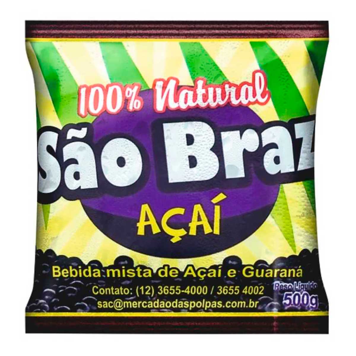 Polpa Congelada São Braz Açaí Guaraná 500 g