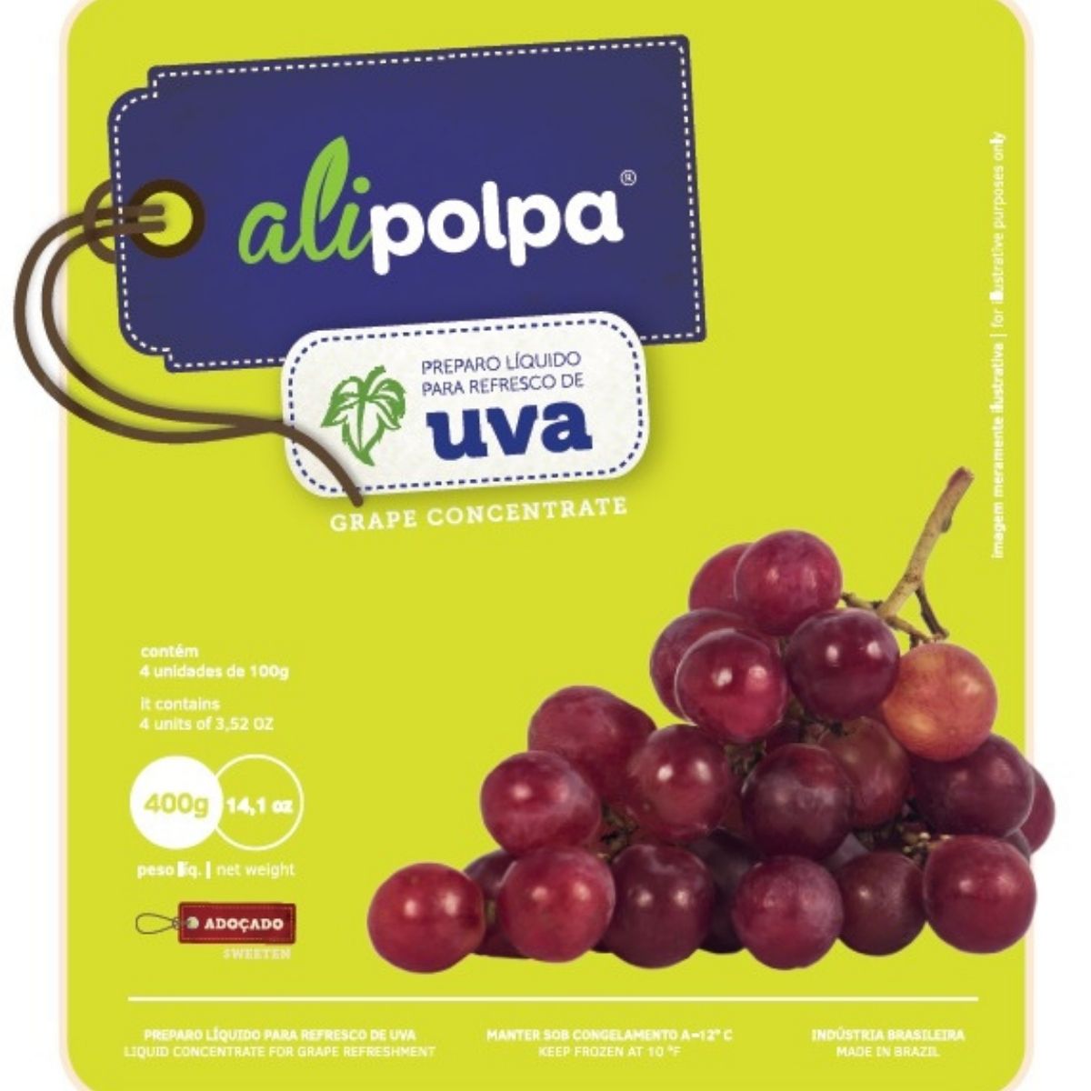 Polpa Fruta Alipolpa Uva 400 g