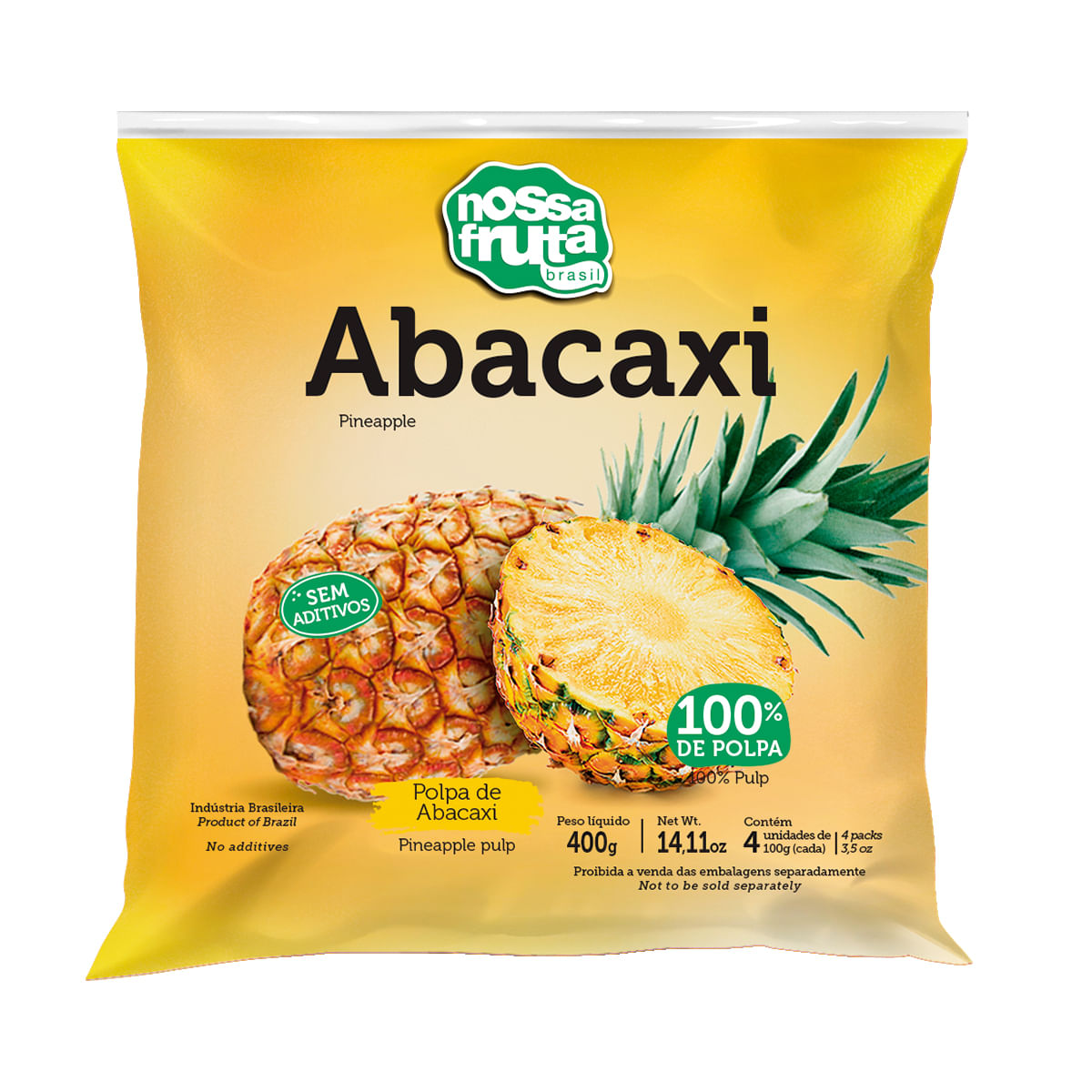 Polpa de Abacaxi Nossa Fruta Brasil 400 g