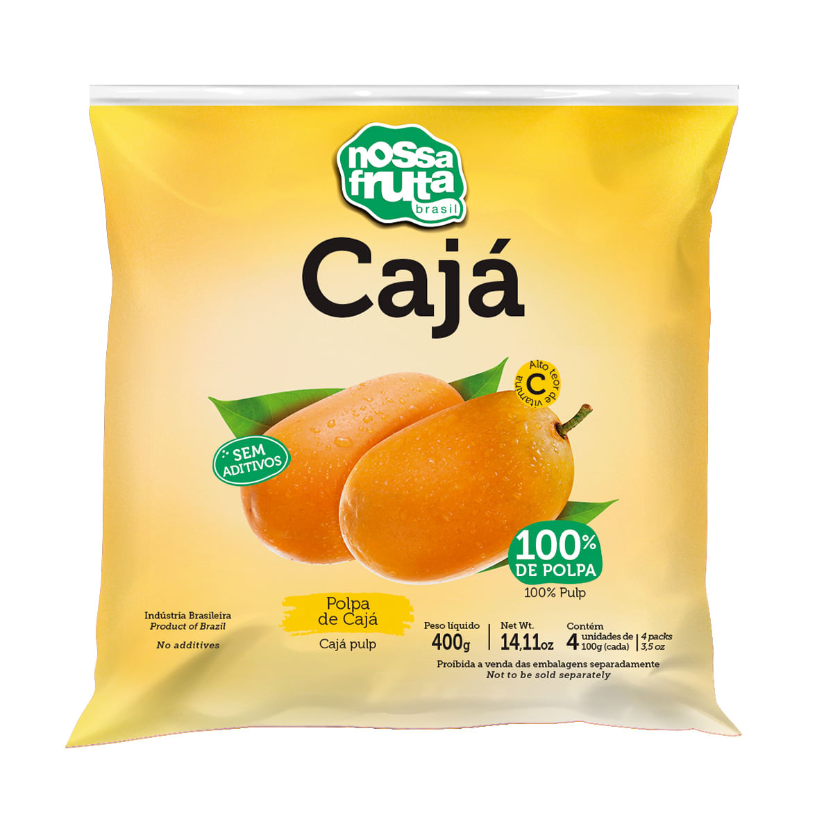 Polpa de Cajá Nossa Fruta Brasil 400 g