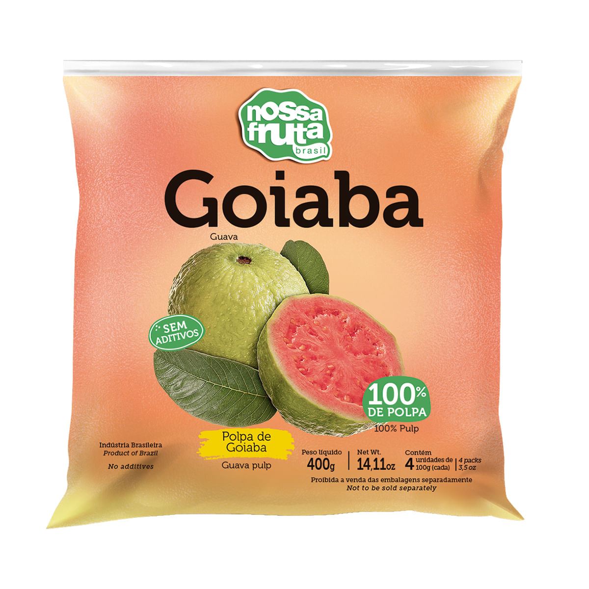 Polpa de Goiaba Nossa Fruta Brasil 400 g