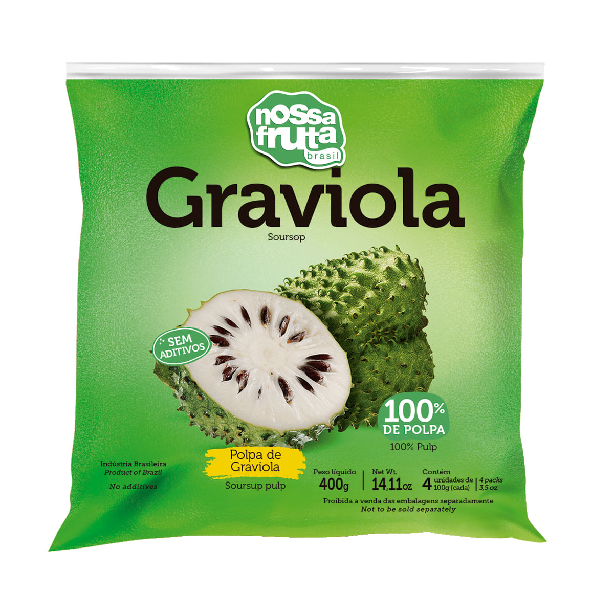 Polpa de Graviola Nossa Fruta Brasil 400 g