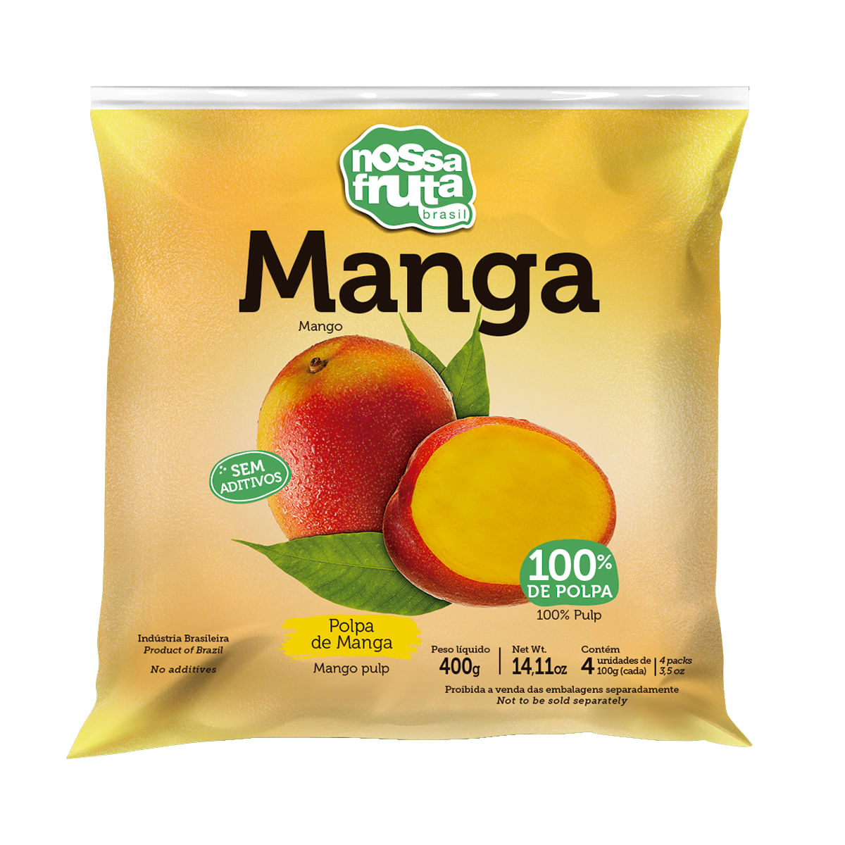 Polpa de Manga Nossa Fruta Brasil 400 g