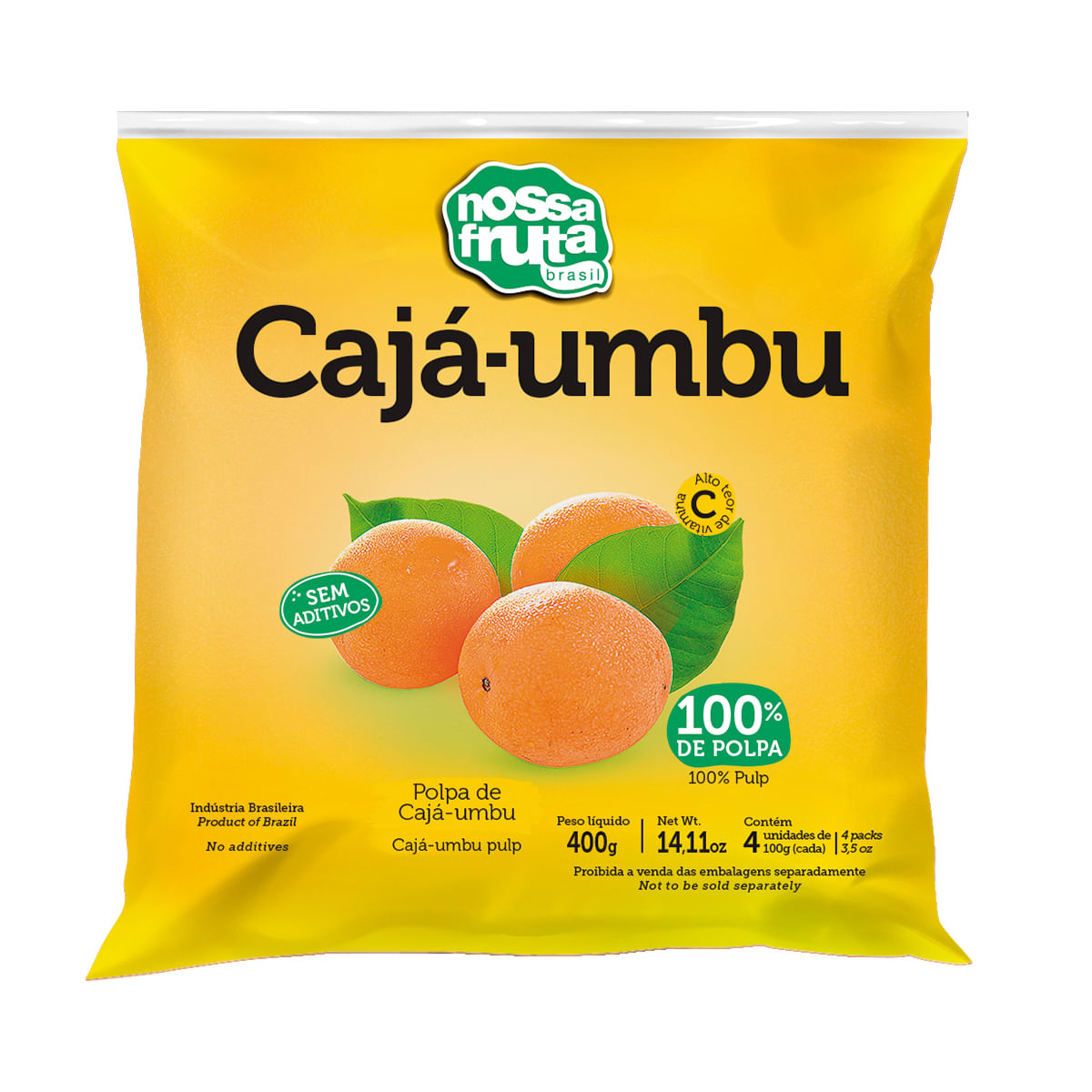 Polpa de Cajá-Umbu Nossa Fruta Brasil 400 g