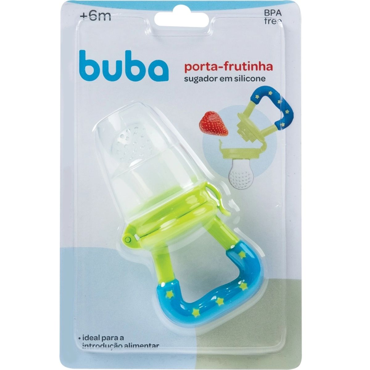 Alimentador para Bebês de Silicone Buba Azul e Verde