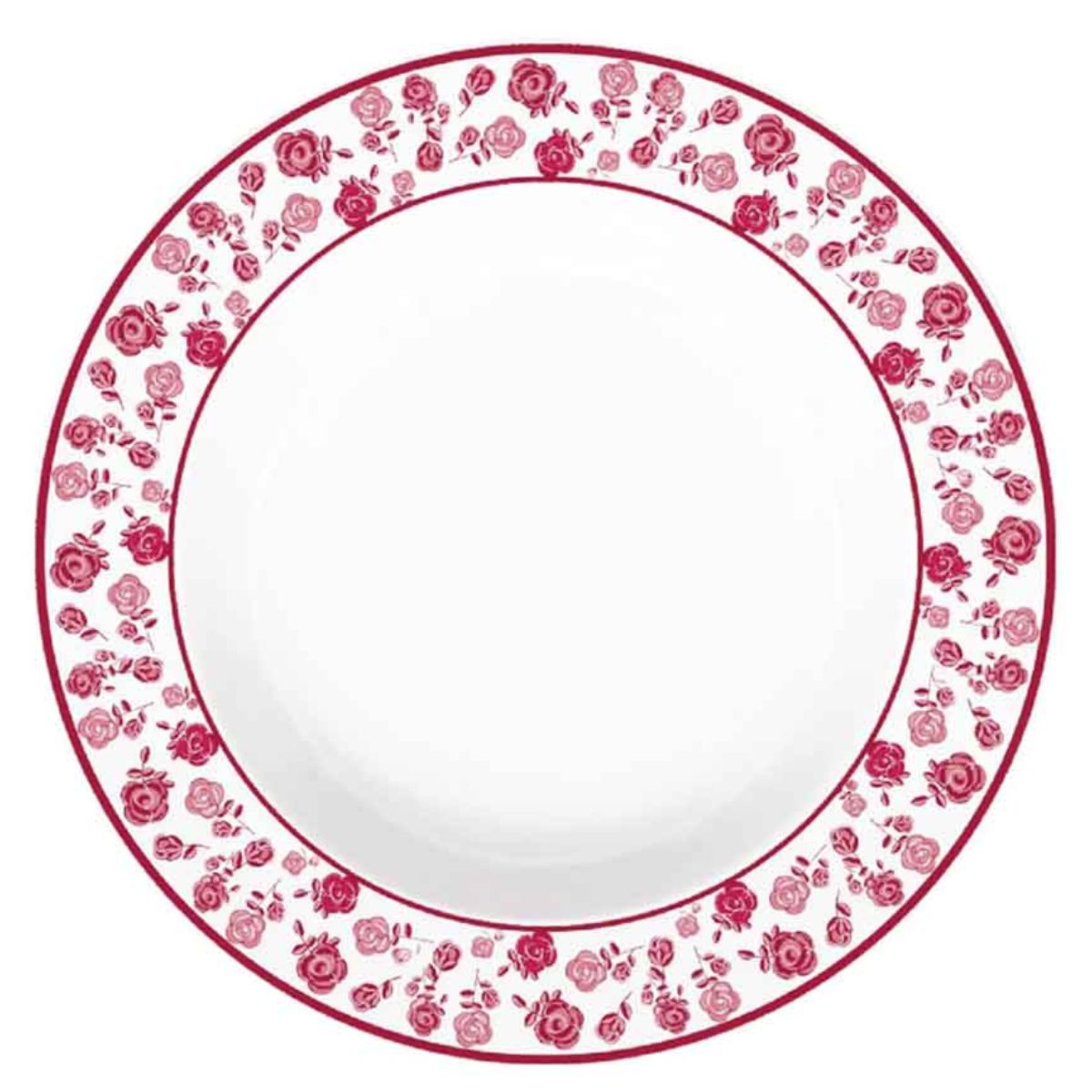 Prato Fundo de Porcelana 23 cm Germer Secret Garden Rosa e Branco